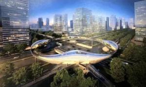 環(huán)形天橋，配置齊全，西安最美人行天橋