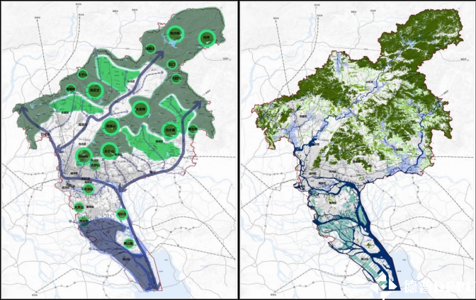 廣州市海綿城市自然生態空間格局圖